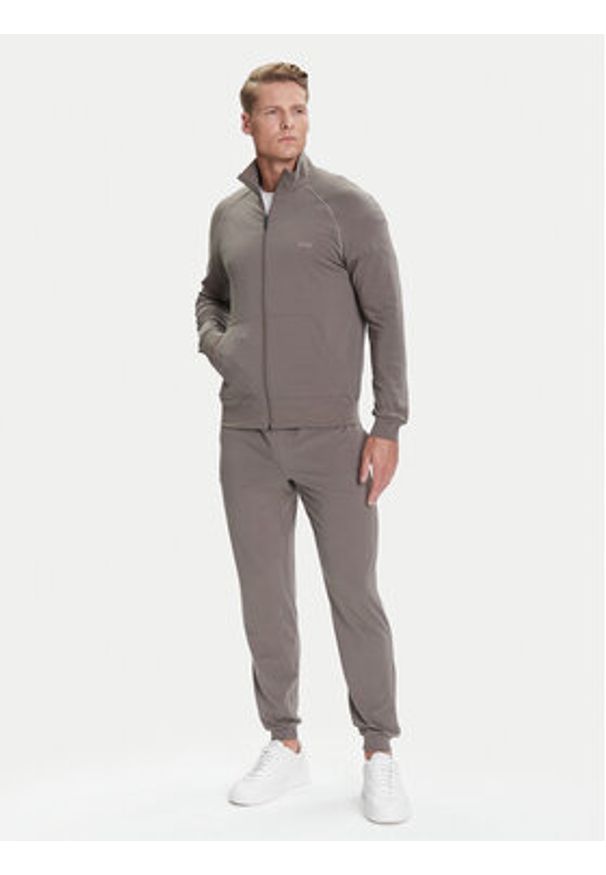 BOSS Spodnie dresowe Mix&Match 50515305 Brązowy Regular Fit. Kolor: brązowy. Materiał: bawełna