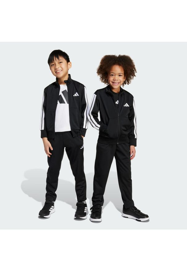 Adidas - Dres Essentials Climacool Kids. Okazja: na uczelnię. Kolor: czarny, biały, wielokolorowy. Materiał: dresówka. Styl: sportowy