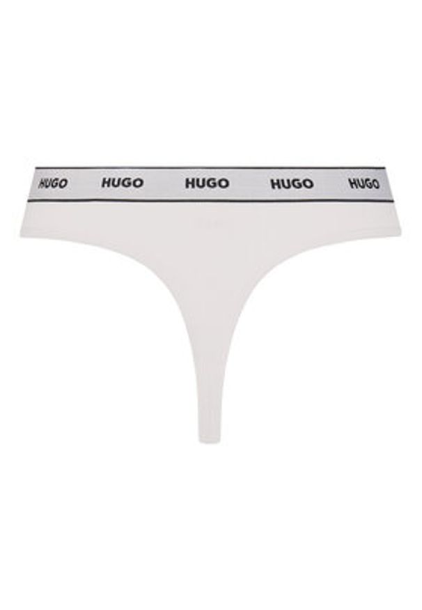 Hugo - HUGO Komplet 3 par stringów 50480150 Biały. Kolor: biały. Materiał: bawełna
