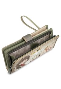 Beżowy Duży Damski Portfel Anekke Muse. Kolor: beżowy. Wzór: aplikacja #5