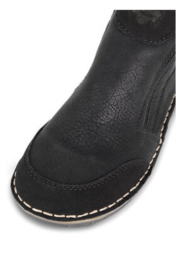 Rieker Botki 73352-00 Czarny. Kolor: czarny. Materiał: materiał