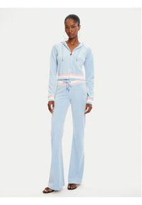 Juicy Couture Bluza Velour Crop JCWAS225351 Błękitny Regular Fit. Kolor: niebieski. Materiał: welur #3