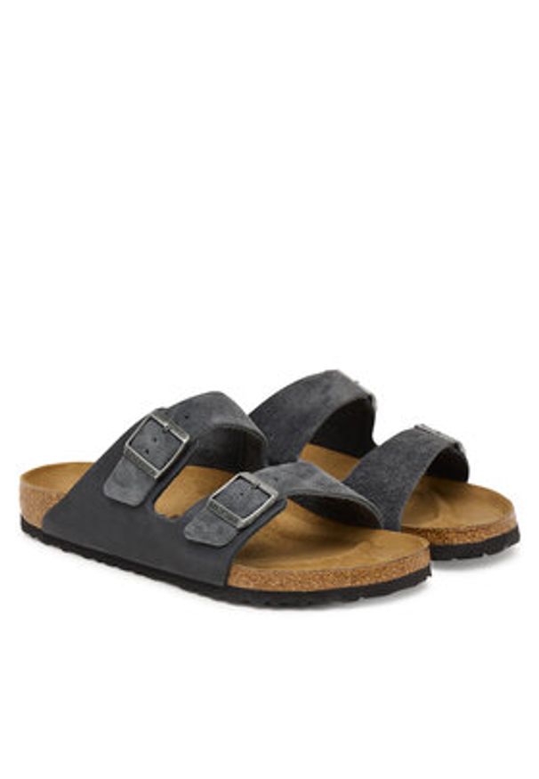 Birkenstock Klapki Arizona 1032435 Szary ciemny. Kolor: szary. Materiał: zamsz, skóra