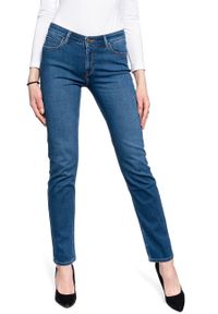 Lee - DAMSKIE SPODIE JEANSOWE LEE MARION STRAIGHT MID WORN IN RAY L301NOWH 112105868