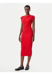 TOMMY HILFIGER - Tommy Hilfiger Sukienka codzienna WW0WW44493 Czerwony Slim Fit. Okazja: na co dzień. Kolor: czerwony. Materiał: bawełna, wiskoza. Typ sukienki: proste. Styl: casual #1