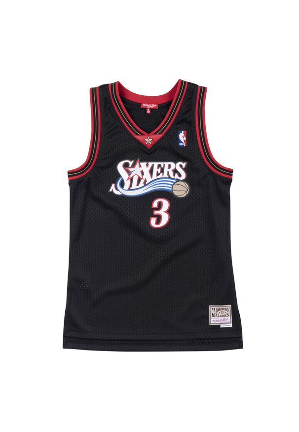 Mitchell & Ness - Damska koszulka nba Philadelphia 76ers Allen Iverson. Kolor: czarny. Materiał: poliester. Sport: koszykówka