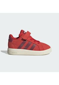 Adidas - Buty Grand Court 2.0 Kids. Kolor: czerwony, brązowy, biały, wielokolorowy. Sport: turystyka piesza