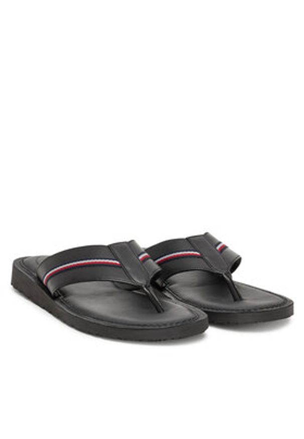 TOMMY HILFIGER - Tommy Hilfiger Japonki Core Hilfiger Toe Post Lh Sandal FM0FM05416 Czarny. Kolor: czarny. Materiał: skóra