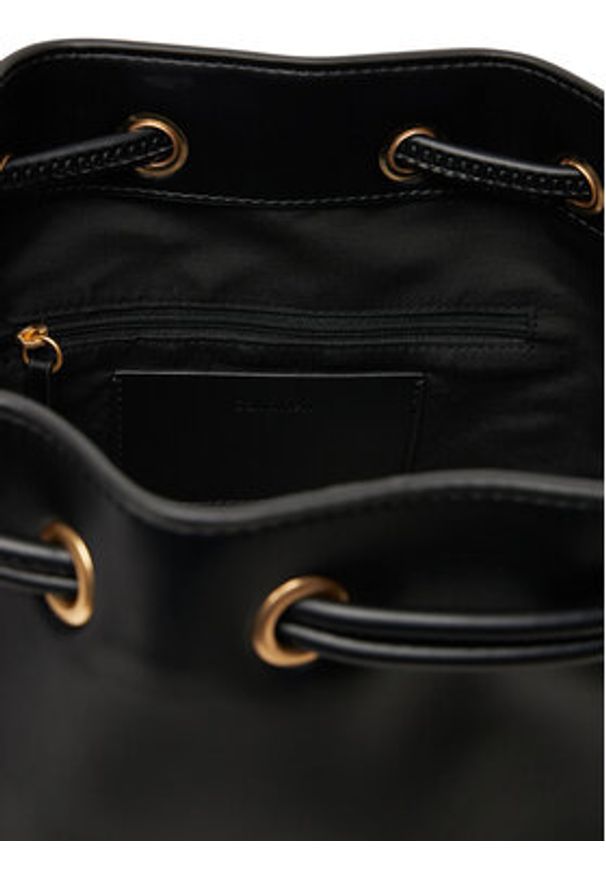 Calvin Klein Torebka Bold Ck Large Bucket Bag LV04F3232G Czarny. Kolor: czarny. Materiał: skórzane