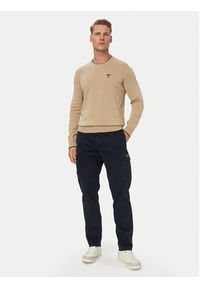 Aeronautica Militare Sweter 262MA1631UL00506 Beżowy Regular Fit. Kolor: beżowy. Materiał: bawełna #3