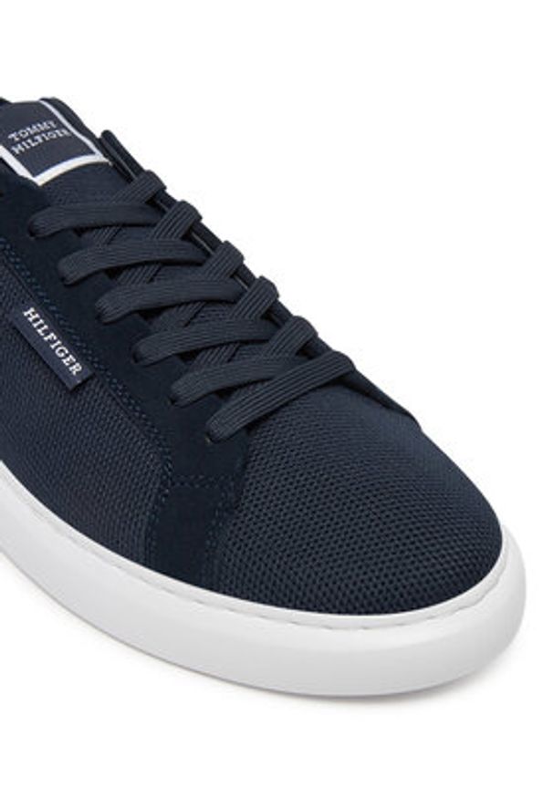 TOMMY HILFIGER - Tommy Hilfiger Sneakersy Light Cupsole Knit Seasonal FM0FM05403 Granatowy. Kolor: niebieski. Materiał: materiał