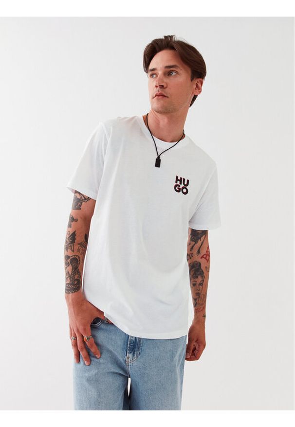 Hugo Komplet 2 t-shirtów 50492550 Biały Regular Fit. Kolor: biały. Materiał: bawełna