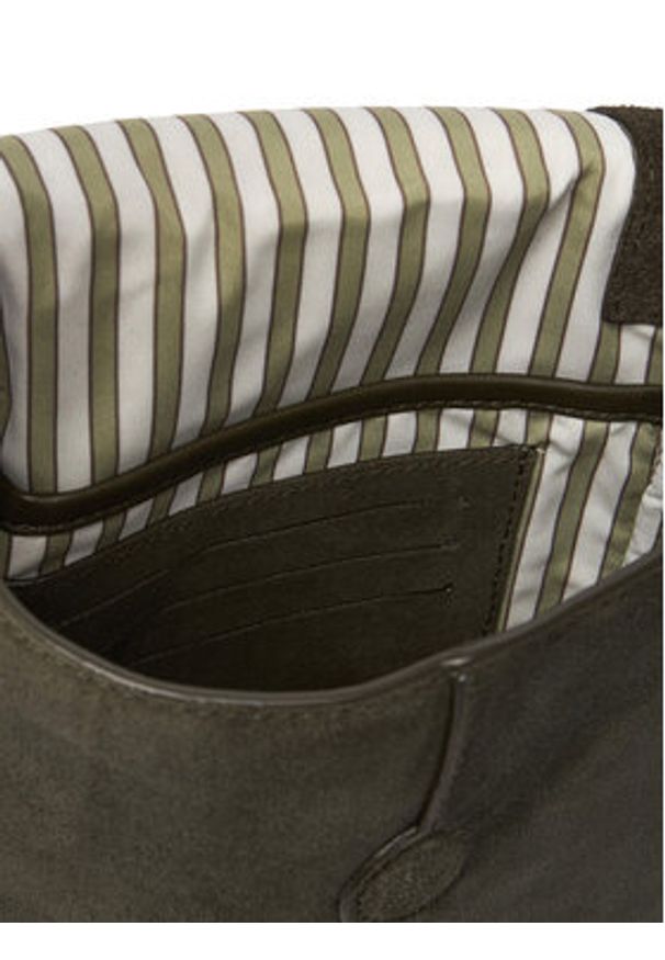 TOMMY HILFIGER - Tommy Hilfiger Saszetka Metal Logo Suede Crossbody Bag AM0AM14262 Zielony. Kolor: zielony. Materiał: zamsz, skóra