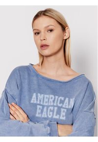 American Eagle Bluza 045-2532-1636 Niebieski Oversize. Kolor: niebieski. Materiał: bawełna #3