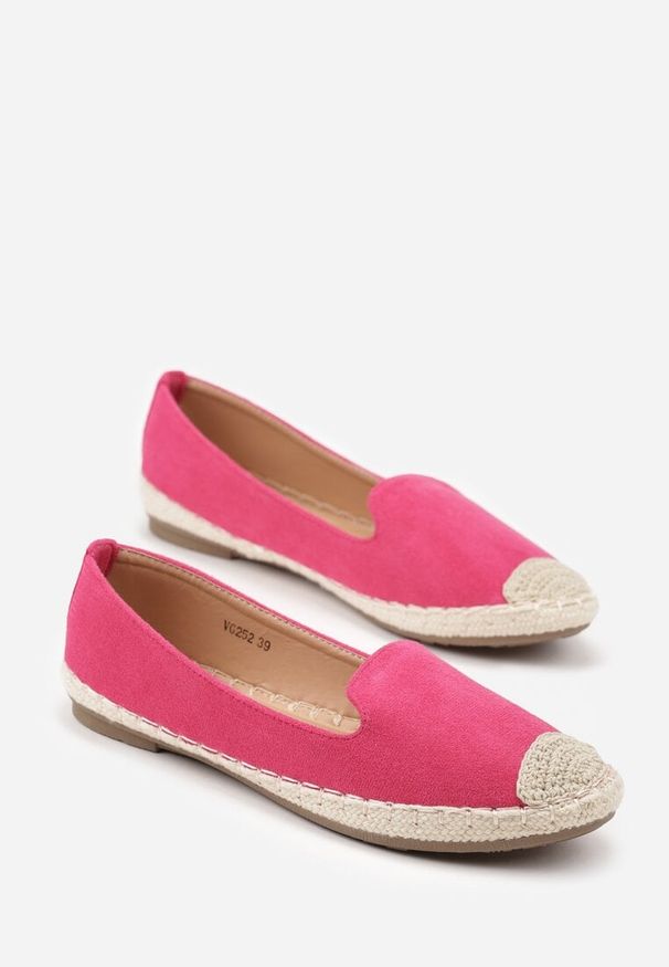 Renee - Fuksjowe Espadryle z Motywem Plecionki Ralomea. Okazja: na co dzień, na imprezę. Kolor: różowy. Sezon: lato. Styl: elegancki, casual