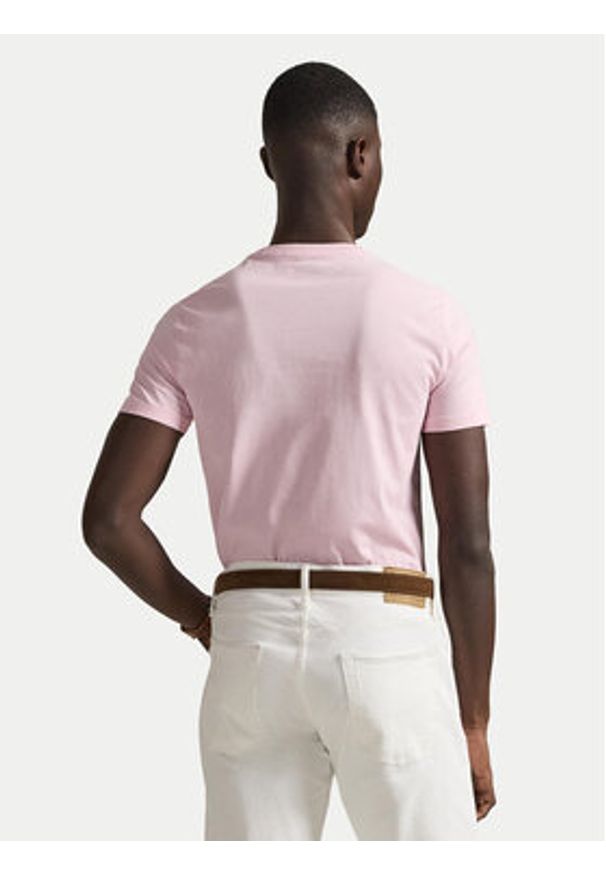 Polo Ralph Lauren T-Shirt 710671438520 Różowy Custom Slim Fit. Typ kołnierza: polo. Kolor: różowy. Materiał: bawełna