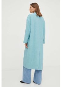 AMERICAN VINTAGE - American Vintage płaszcz damski kolor turkusowy przejściowy. Kolor: turkusowy. Styl: vintage #2