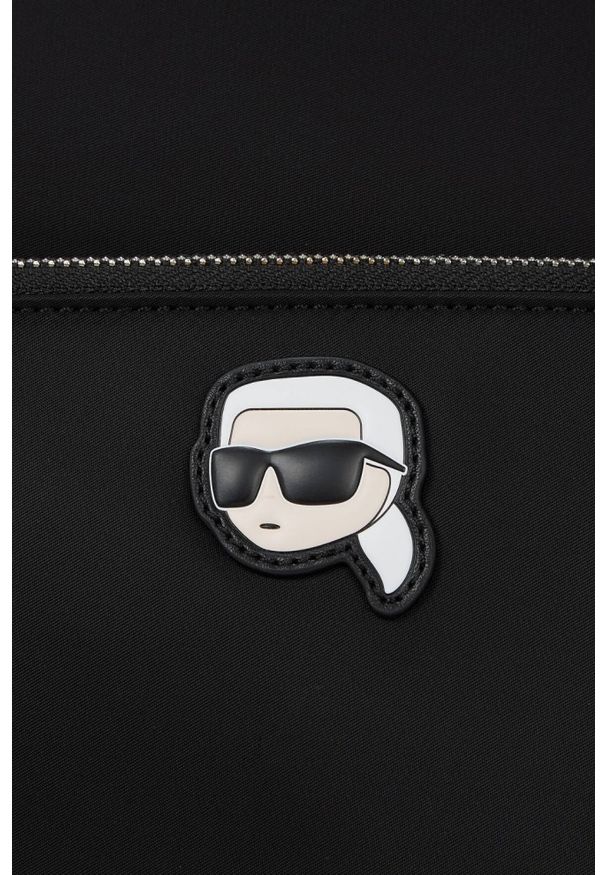 Karl Lagerfeld - KARL LAGERFELD Czarny plecak Ikon Nylon Backpack. Kolor: czarny. Materiał: nylon