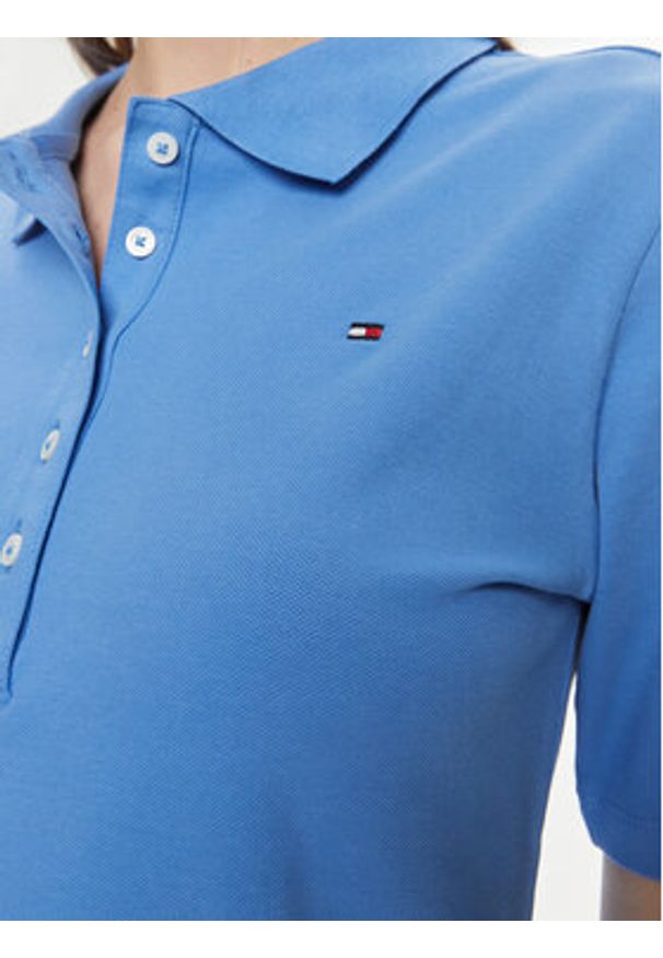 TOMMY HILFIGER - Tommy Hilfiger Polo 1985 WW0WW37820 Niebieski Regular Fit. Typ kołnierza: polo. Kolor: niebieski. Materiał: bawełna