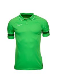 Koszulka sportowa męska Nike DF Academy 21 Polo. Typ kołnierza: polo. Kolor: zielony