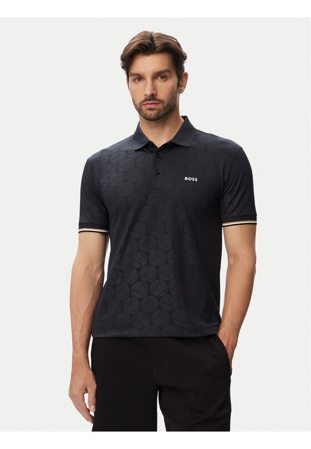 BOSS Polo Game 1 50564785 Granatowy Slim Fit. Typ kołnierza: polo. Kolor: niebieski. Materiał: syntetyk