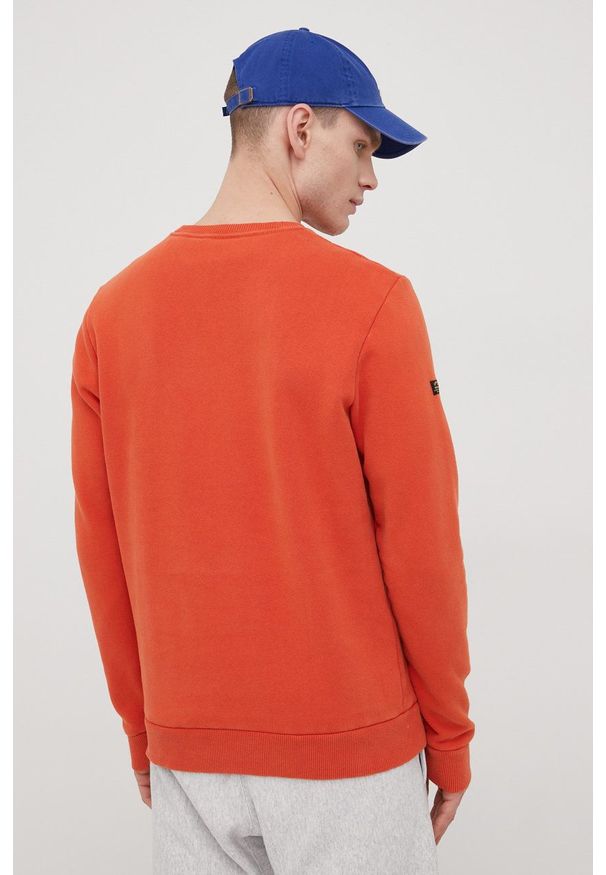 Superdry bluza męska kolor pomarańczowy z aplikacją. Kolor: pomarańczowy. Wzór: aplikacja