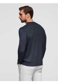 Ombre Clothing - Dzianinowy męski półgolf z wiskozą – granatowy melanż V4 - Rozmiar: L. Kolor: niebieski. Materiał: wiskoza, dzianina. Wzór: melanż. Styl: klasyczny #6