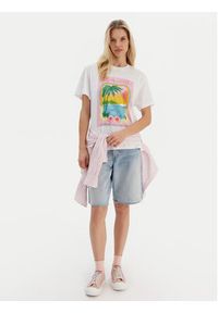 Roxy T-Shirt ERJZT05899 Biały Regular Fit. Kolor: biały. Materiał: bawełna #4