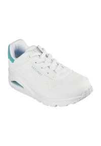skechers - Buty do chodzenia damskie Skechers 177092WMNT. Kolor: biały, wielokolorowy, zielony. Materiał: guma, materiał, skóra, syntetyk. Szerokość cholewki: normalna. Sport: turystyka piesza