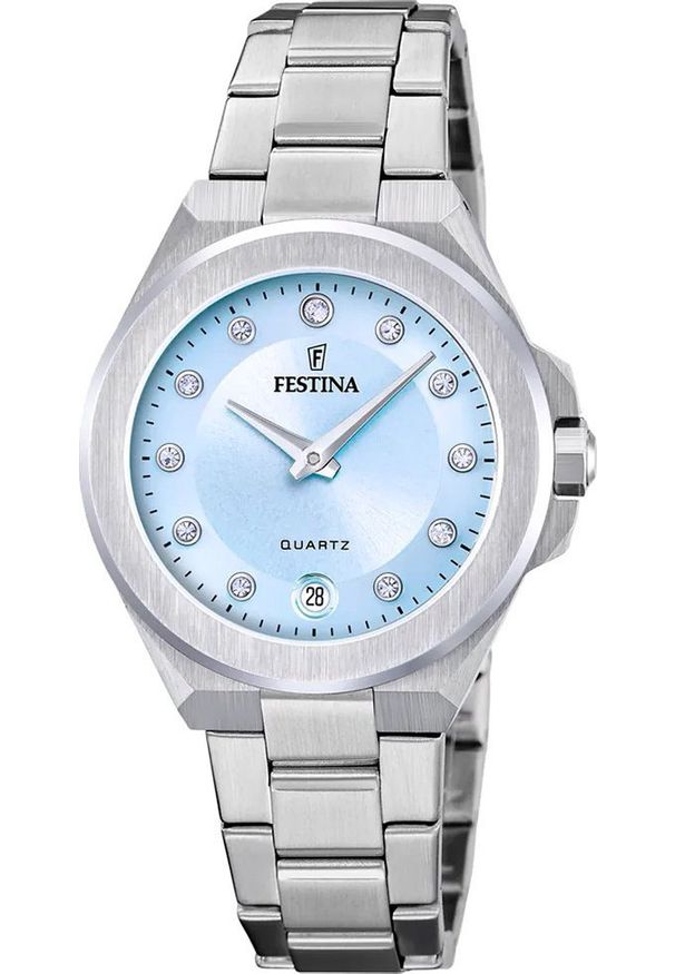 Zegarek damski Festina F20700-3 CYRKONIE srebrny. Kolor: srebrny