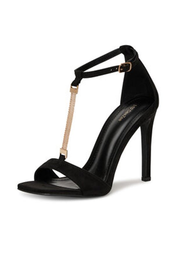 DeeZee Sandały LB0412-1 Czarny. Kolor: czarny. Materiał: skóra