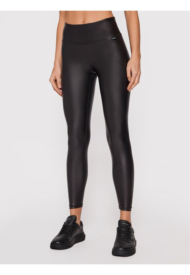 DKNY Sport Legginsy DP0P2096 Czarny Slim Fit. Kolor: czarny. Materiał: syntetyk. Styl: sportowy