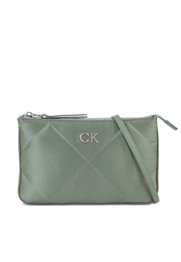 Calvin Klein Torebka Re-Lock Quilt Crossbody - Satin K60K611299 Zielony. Kolor: zielony