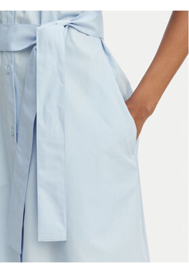 Hugo - HUGO Sukienka koszulowa Kinime 50559480 Niebieski jasny Regular Fit. Kolor: niebieski. Materiał: bawełna. Typ sukienki: koszulowe