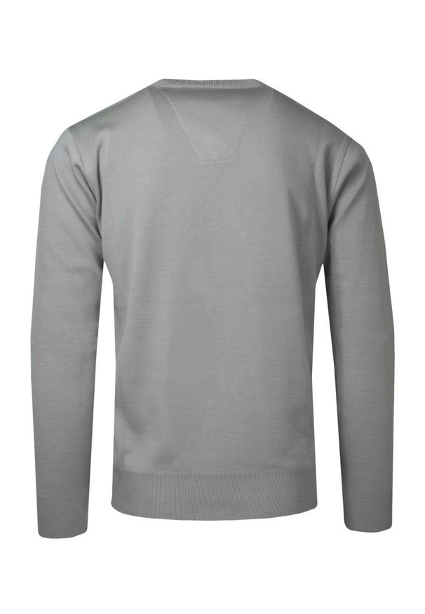 Hovard - Sweter Szary Wełniany w Serek, V-neck, Męski, Cienki -HOVARD. Okazja: na co dzień, na spotkanie biznesowe, do pracy. Typ kołnierza: dekolt w serek. Kolor: szary. Materiał: akryl, wełna. Styl: biznesowy, klasyczny, elegancki, casual