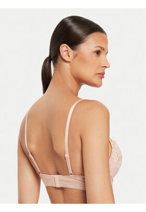 Guess Biustonosz push-up O4YC01 PZ01C Beżowy. Kolor: beżowy. Materiał: syntetyk. Rodzaj stanika: push-up