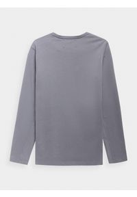 4f - Longsleeve męski 4F x Robert Lewandowski. Kolor: szary. Materiał: włókno, bawełna. Długość rękawa: długi rękaw. Wzór: haft, nadruk #2