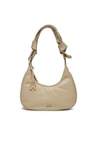 TOMMY HILFIGER - Tommy Hilfiger Torebka Pushlock Leather Hobo AW0AW16073 Beżowy. Kolor: beżowy. Materiał: skórzane #1