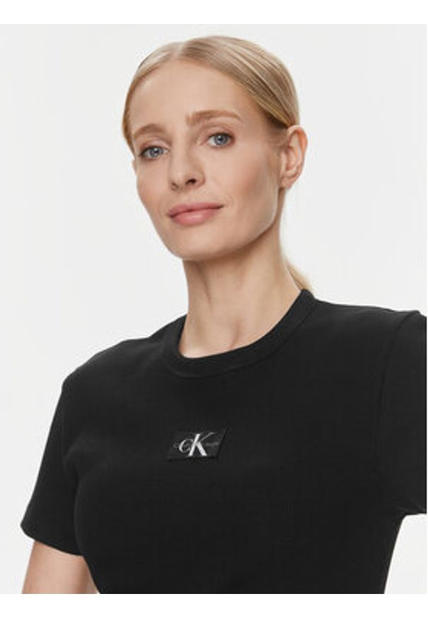 Calvin Klein Jeans T-Shirt J20J222687 Czarny Regular Fit. Kolor: czarny. Materiał: bawełna