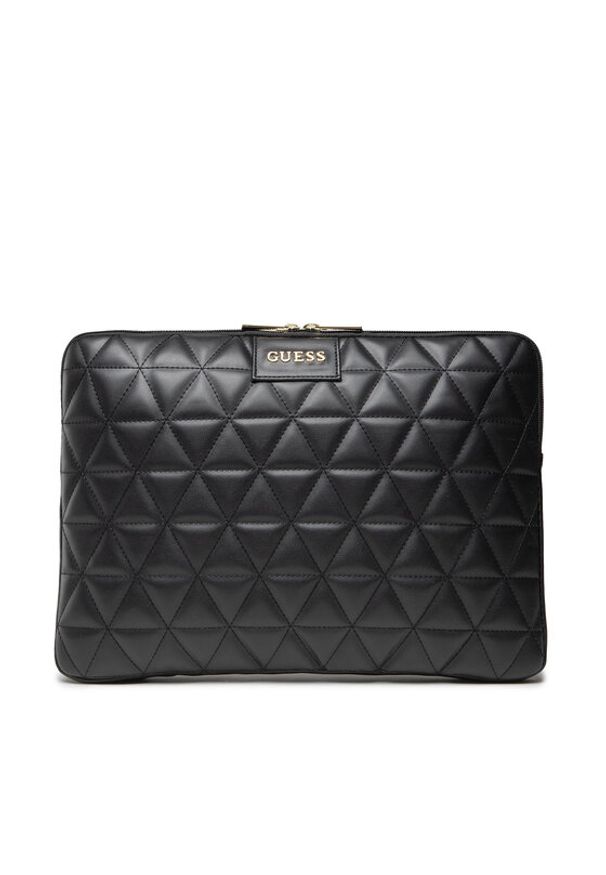 Guess Etui na laptopa GUCS13 QLBK Czarny. Kolor: czarny. Materiał: skóra