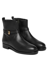 TOMMY HILFIGER - Tommy Hilfiger Botki Th Buckle Riding Leather Bootie FW0FW08781 Czarny. Kolor: czarny. Materiał: skóra #6