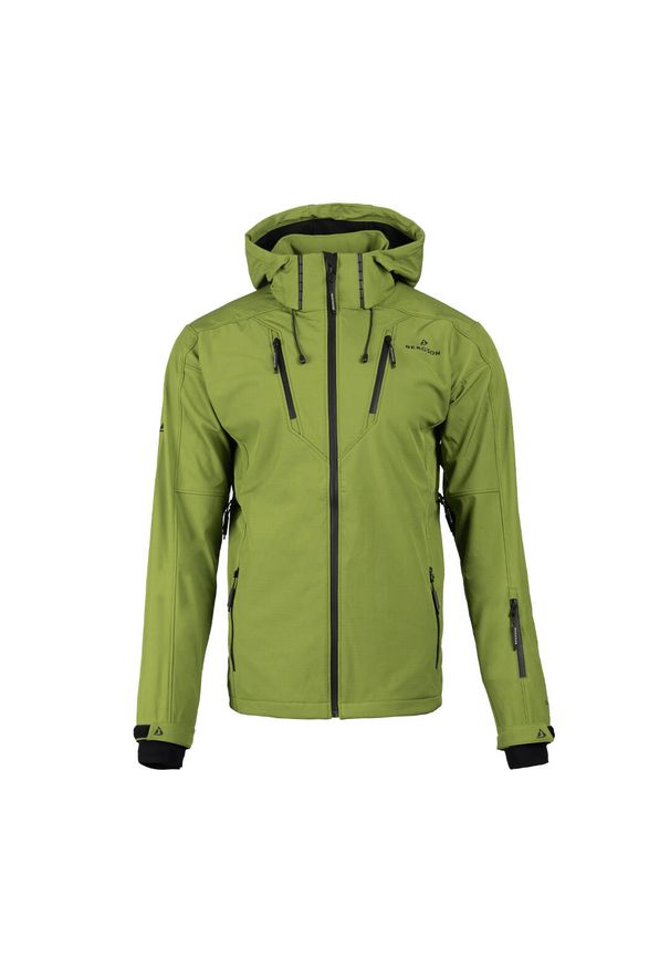 Bergson - Kurtka softshell męska Vara 1SS. Kolor: zielony. Materiał: softshell. Sport: turystyka piesza