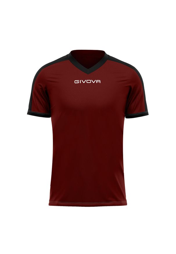 Koszulka piłkarska dla dorosłych Givova Revolution Interlock. Kolor: czerwony, wielokolorowy, czarny, brązowy. Sport: piłka nożna