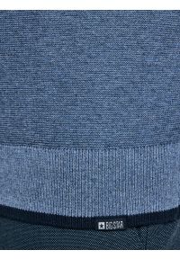 Big-Star - Sweter męski z półgolfem i krótkim zamkiem niebieski Samsonis 402. Okazja: na co dzień. Typ kołnierza: kołnierzyk stójkowy. Kolor: niebieski. Materiał: bawełna. Długość: krótkie. Wzór: ze splotem. Styl: klasyczny, sportowy, casual #4