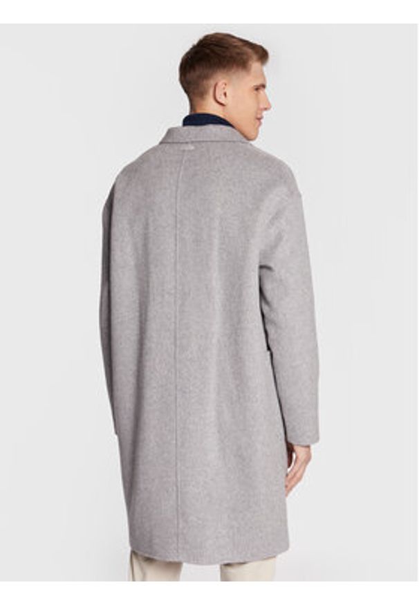 Calvin Klein Płaszcz wełniany K10K109549 Szary Regular Fit. Kolor: szary. Materiał: wełna