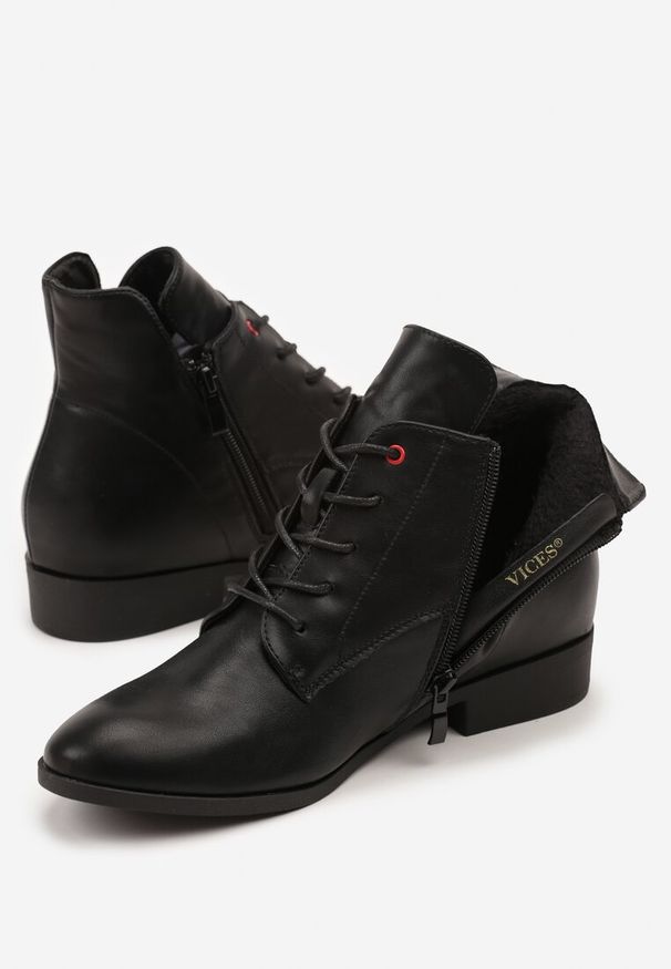 Renee - Czarne Botki Trzewiki Vices Miova. Okazja: na co dzień. Kolor: czarny. Styl: casual