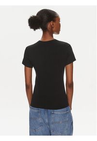 Tommy Jeans T-Shirt Essential Logo DW0DW18140 Czarny Slim Fit. Kolor: czarny. Materiał: bawełna, syntetyk
