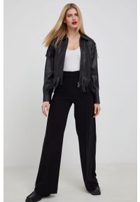 Karl Lagerfeld kurtka damska kolor czarny przejściowa. Okazja: na co dzień. Kolor: czarny. Styl: casual #5