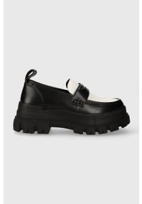 Buffalo mokasyny Aspha Loafer damskie kolor czarny na platformie 1622300. Nosek buta: okrągły. Kolor: czarny. Materiał: guma. Obcas: na platformie