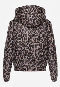 Renee - Ciemnobeżowa Panterkowa Kurtka z Odpinanym Kapturem Anastaera. Kolor: beżowy. Materiał: poliester. Długość rękawa: długi rękaw. Sezon: wiosna #2